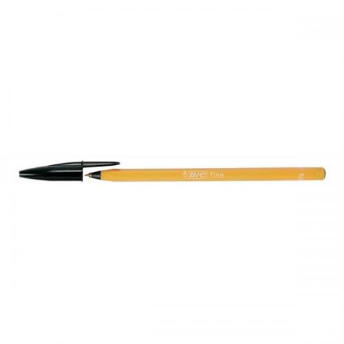 Bic Orange Ball Pen Fine 0.8mm Tip 0.3 mm Line Black Ref 1199110114 [Pack  20]