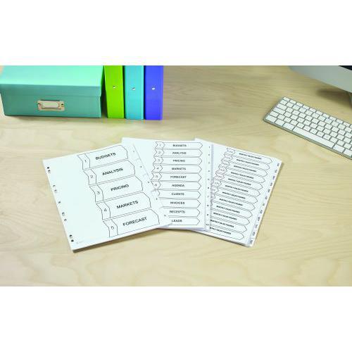 Avery Mylar Numeric Divider 1-10 A4 Bright White 05461061 AV14932