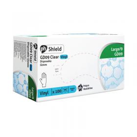 Shield Powder-Free Vinyl Gloves Large Clear (Pack of 100) GD09 HEA00949